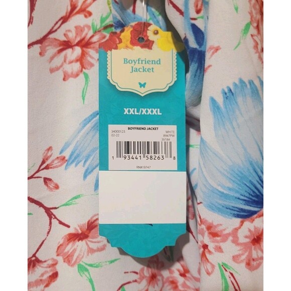 The Pioneer Woman Boyfriend Blazer Plus XXL/XXXL Multicolor Floral Garden New - Picture 2 of 10